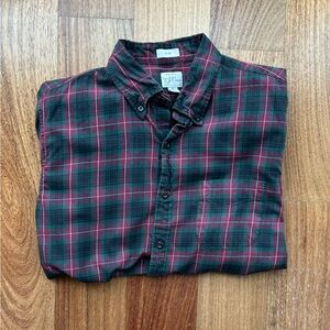 J. Crew Men's Green and Red Plaid Shirt